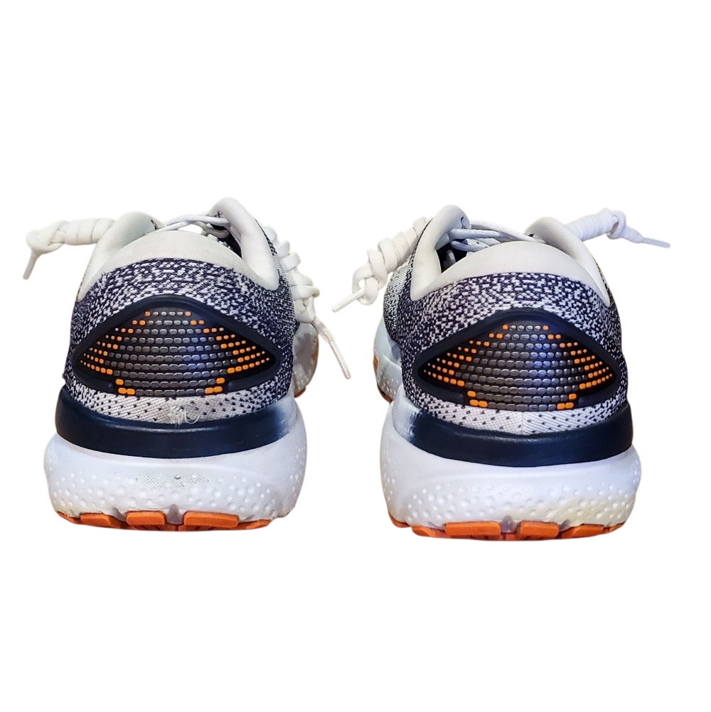 Brooks Ghost 16 Running Shoe White/ Peacoat/ Orange, Mens 12 MSRP $160 - Picture 5 of 16